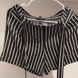 Striped Black and White Women's Shorts